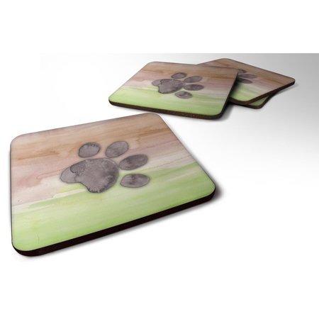 CAROLINES TREASURES Dog Paw Watercolor Foam Coasters - Set of 4 BB7359FC